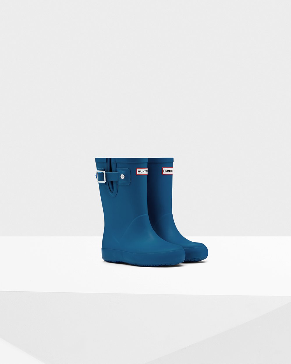 Bottes de Pluie Hunter Original First Flat Sole Enfant Bleu POTWVDJ-09